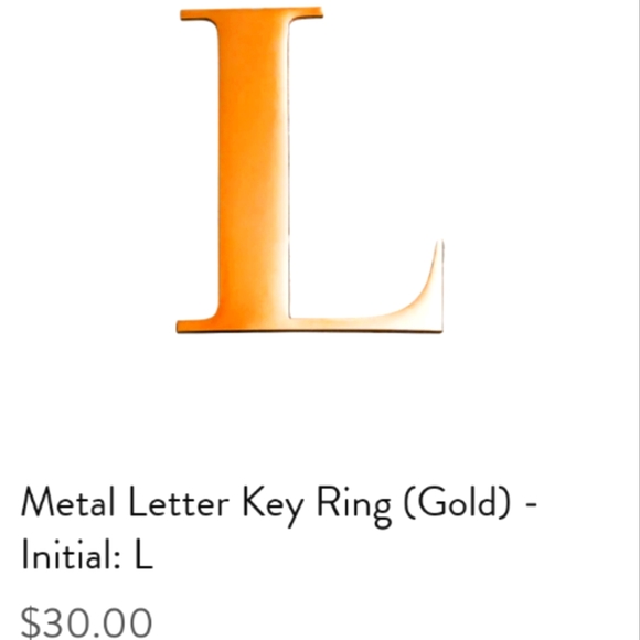 Letter "L" Metal Letter Key Ring (Gold Plated) Made With 50% Recycled Material - Picture 6 of 6
